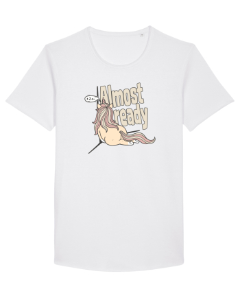 Funny Lazy Unicorn Almost Ready Tired Morning Sarcastic Joke White