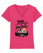 Viața este mai frumoasă la munte Tricou mânecă scurtă guler V Damă Evoker