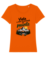 Viața este mai frumoasă la munte Tricou mânecă scurtă guler larg fitted Damă Expresser