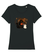 Halloween Friends Tricou mânecă scurtă guler larg fitted Damă Expresser
