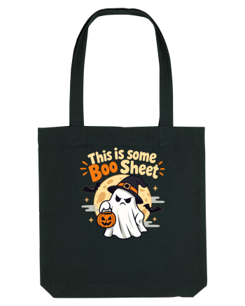 Upset Ghost Boo Sheet Halloween Witch-Hat Jack-O-Lantern Black
