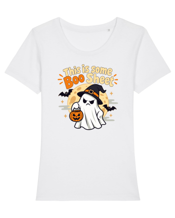 Upset Ghost Boo Sheet Halloween Witch-Hat Jack-O-Lantern White