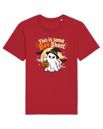 Upset Ghost Boo Sheet Halloween Witch-Hat Jack-O-Lantern Red