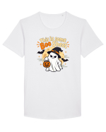 Upset Ghost Boo Sheet Halloween Witch-Hat Jack-O-Lantern Tricou mânecă scurtă guler larg Bărbat Skater