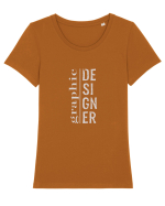 Graphic Designer! Tricou mânecă scurtă guler larg fitted Damă Expresser