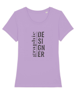 Graphic Designer Tricou mânecă scurtă guler larg fitted Damă Expresser