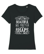 YOU Are Beautiful Tricou mânecă scurtă guler larg fitted Damă Expresser