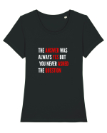 the answer was always yes Tricou mânecă scurtă guler larg fitted Damă Expresser