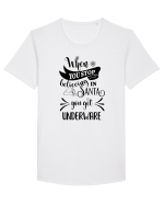 Cadou neșteptat Tricou mânecă scurtă guler larg Bărbat Skater