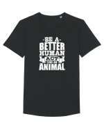 Be A Better HUMAN! Tricou mânecă scurtă guler larg Bărbat Skater
