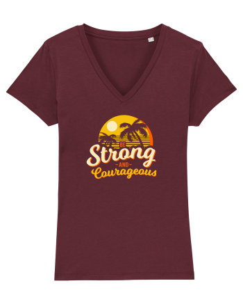 Be Strong & Courageous Burgundy