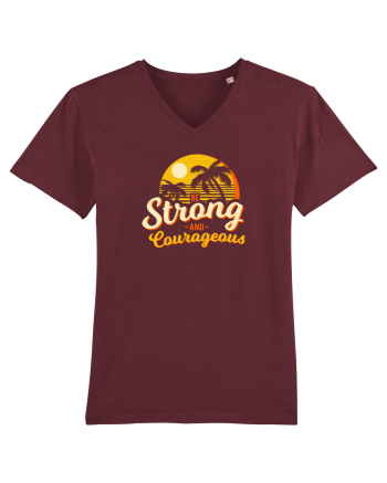 Be Strong & Courageous Burgundy