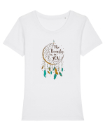 The Beauty Is In YOU Tricou mânecă scurtă guler larg fitted Damă Expresser