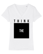 Think outside the box Tricou mânecă scurtă guler V Damă Evoker