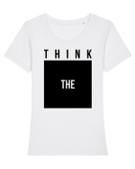 Think outside the box Tricou mânecă scurtă guler larg fitted Damă Expresser