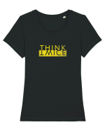 Think Twice Tricou mânecă scurtă guler larg fitted Damă Expresser