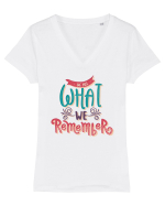Amintiri Tricou mânecă scurtă guler V Damă Evoker