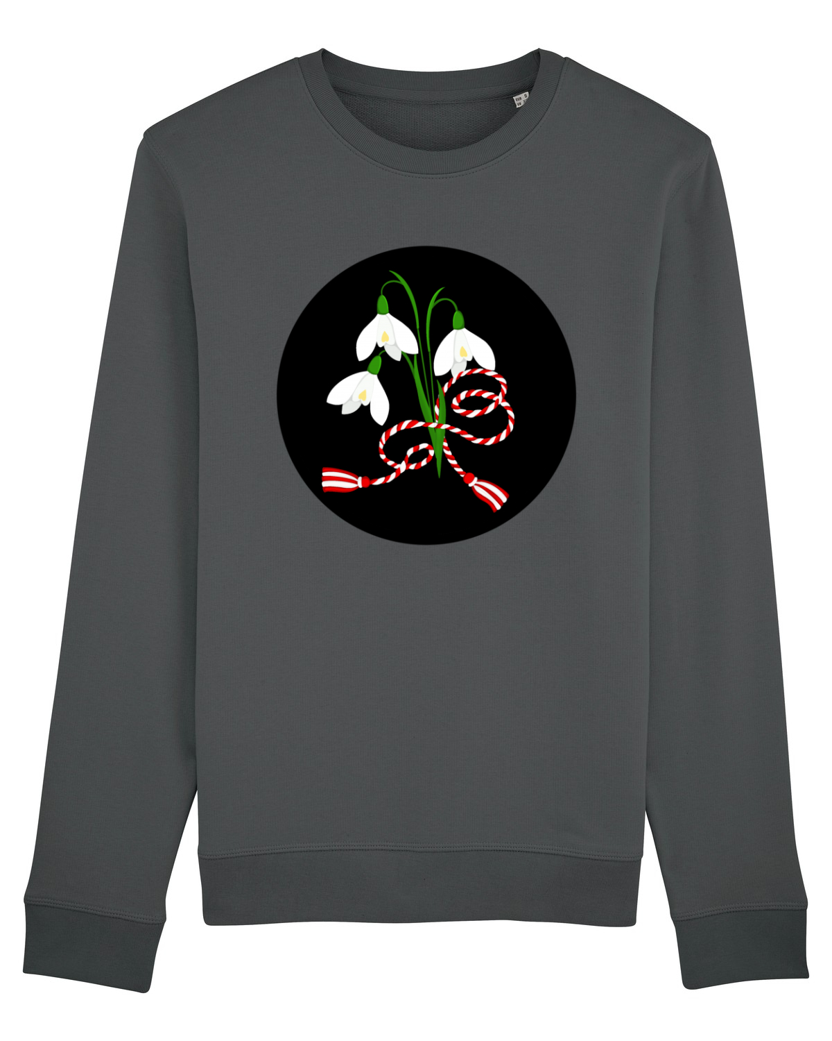 Bluză mânecă lungă Unisex Rise Anthracite
