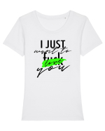 Love You Tricou mânecă scurtă guler larg fitted Damă Expresser
