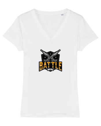 Tricou pentru gameri Battle Royal Logo White