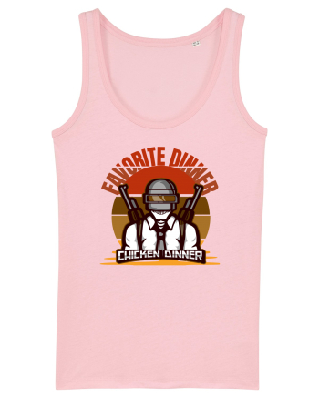 Tricou pentru Gameri PubG. Favorite Dinner Chicken Dinner  Cotton Pink