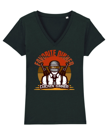 Tricou pentru Gameri PubG. Favorite Dinner Chicken Dinner  Black