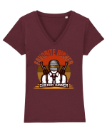 Tricou pentru Gameri PubG. Favorite Dinner Chicken Dinner  Tricou mânecă scurtă guler V Damă Evoker