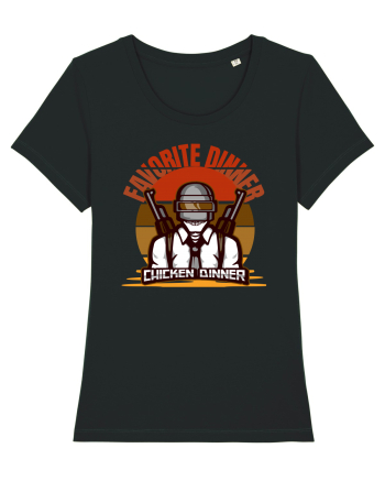 Tricou pentru Gameri PubG. Favorite Dinner Chicken Dinner  Black