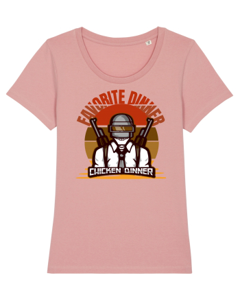 Tricou pentru Gameri PubG. Favorite Dinner Chicken Dinner  Canyon Pink