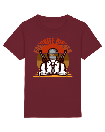 Tricou pentru Gameri PubG. Favorite Dinner Chicken Dinner  Burgundy