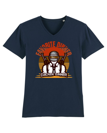 Tricou pentru Gameri PubG. Favorite Dinner Chicken Dinner  French Navy