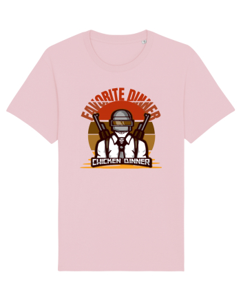 Tricou pentru Gameri PubG. Favorite Dinner Chicken Dinner  Cotton Pink