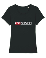 F*CK CORONAVIRUS Tricou mânecă scurtă guler larg fitted Damă Expresser