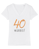 40 Ani Tricou mânecă scurtă guler V Damă Evoker