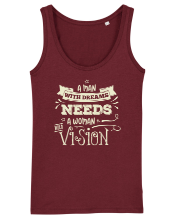 Tricou ambițios de cuplu Burgundy