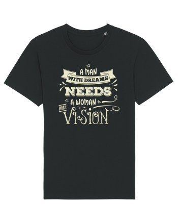 Tricou ambițios de cuplu Black