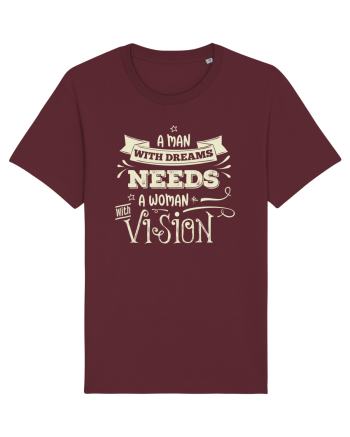 Tricou ambițios de cuplu Burgundy