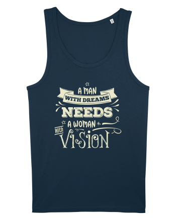Tricou ambițios de cuplu Navy