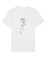 Schelete visător înconjurat de fluturași Tricou mânecă scurtă Unisex Rocker