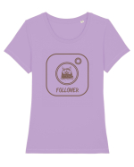 Cat - Follower ! Tricou mânecă scurtă guler larg fitted Damă Expresser