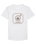 Cat - Follower ! Tricou mânecă scurtă guler larg Bărbat Skater