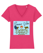 Summer Vibe 2020 Tricou mânecă scurtă guler V Damă Evoker