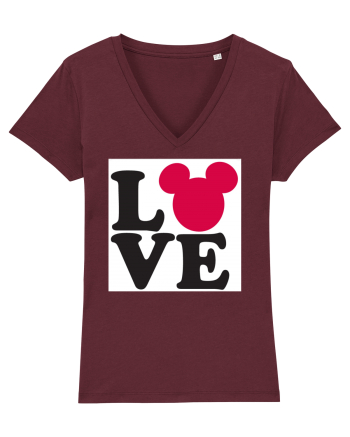 Tricou Mickey Mouse Love Burgundy