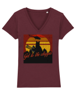 Get to the choppa Cat Tricou mânecă scurtă guler V Damă Evoker