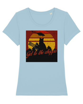 Get to the choppa Cat Sky Blue