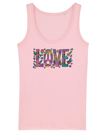 love peace hippie style Cotton Pink