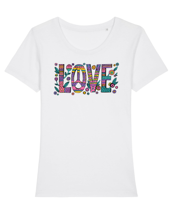 love peace hippie style White