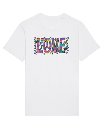 love peace hippie style White