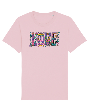 love peace hippie style Cotton Pink