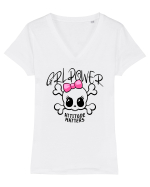 girl woman power Tricou mânecă scurtă guler V Damă Evoker